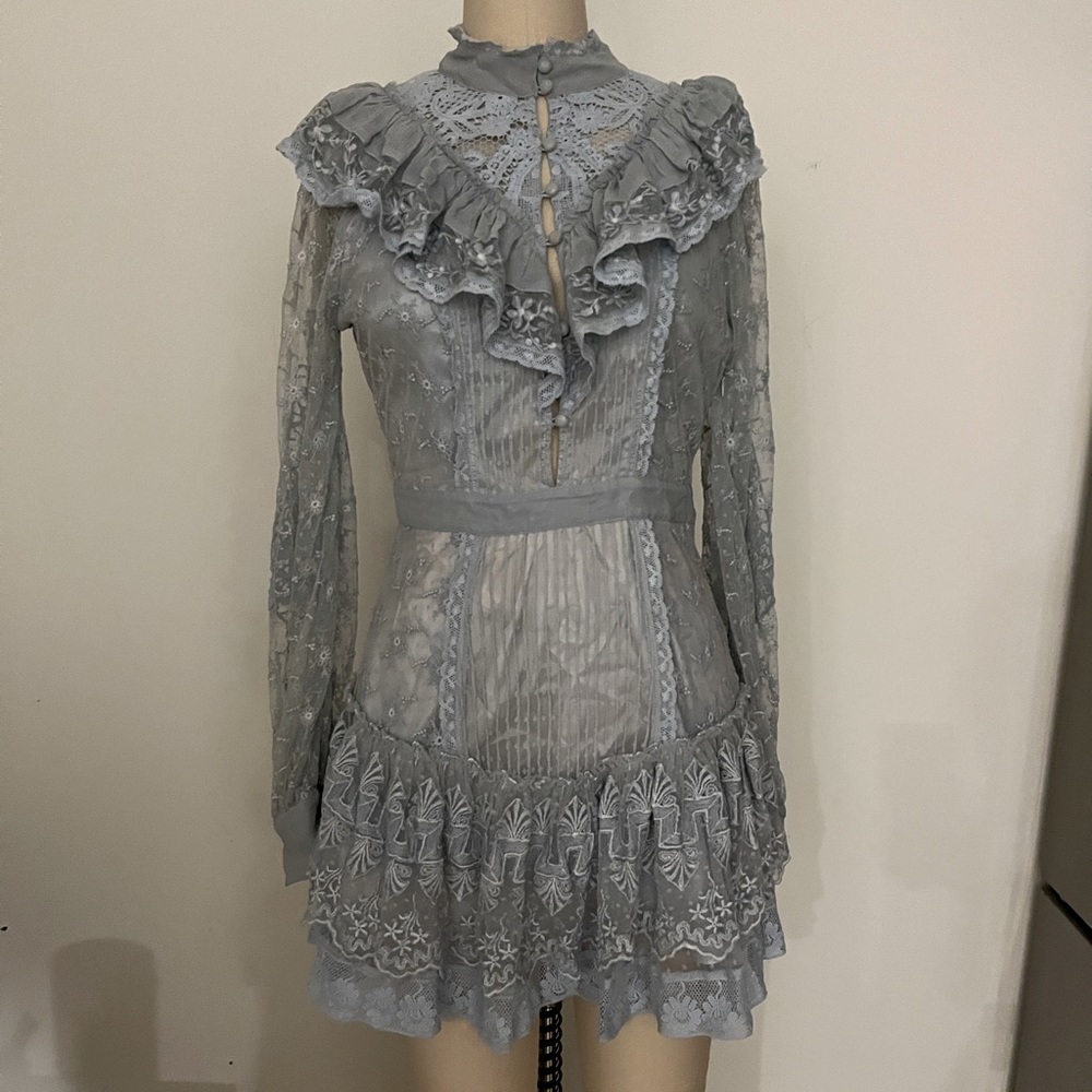 Loveshackfancy Blue Lace Dress